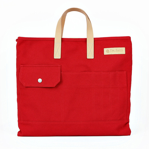 CANVAS TOTE&amp;CROSS BAG RED