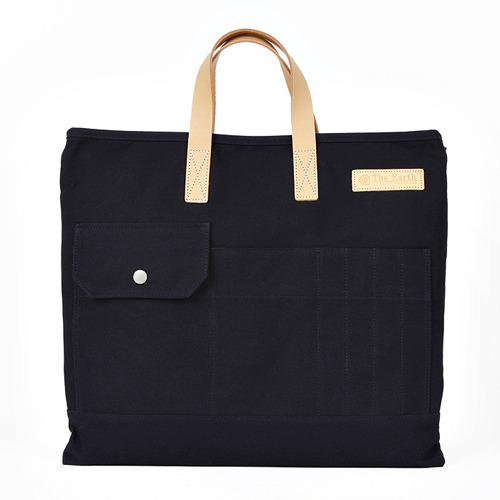 CANVAS TOTE&amp;CROSS BAG NAVY